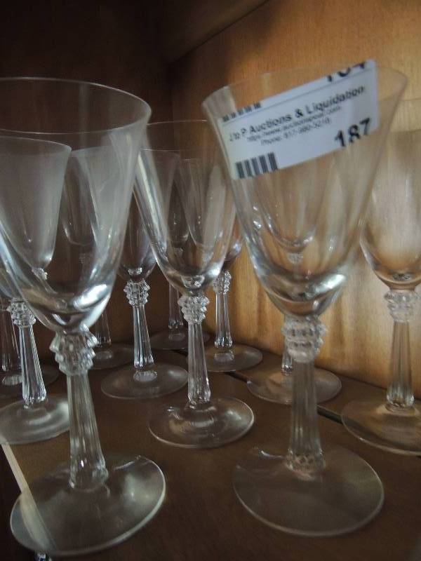 lot 187 image: 11  FOSTORIA TALL WINE  GLASSES  - ...