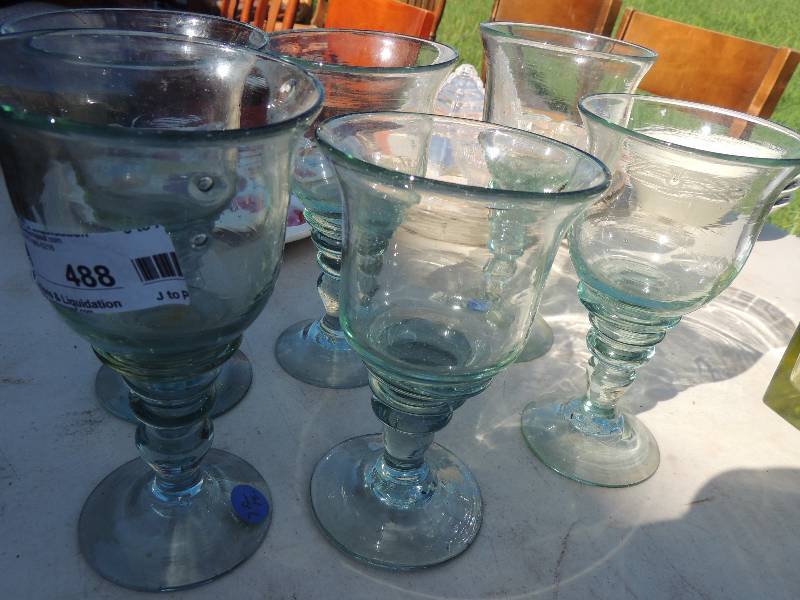 lot 488 image: 6 Bubble wine glasses...