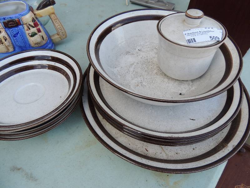 lot 509 image: Galaxy stone pottery - plates x 3,...
