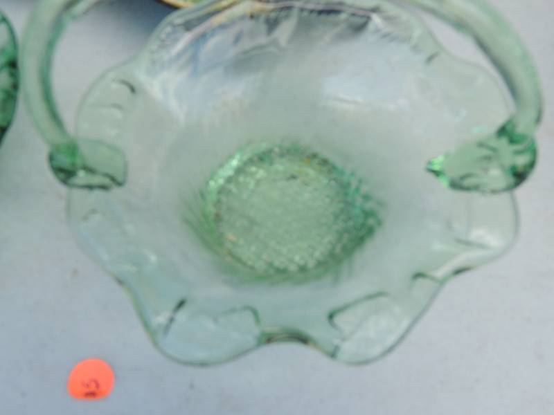 lot 526 image: Platter glass basket, vase...