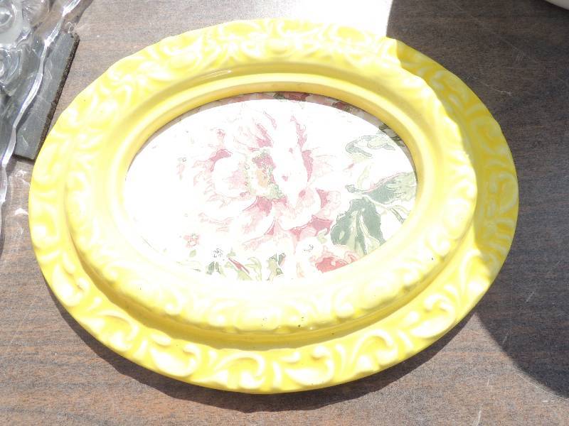 lot 541 image: 2 clay wall pockets and picture fr...