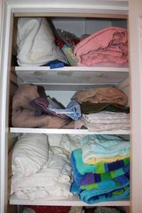 lot 50 image: Linens, blankets, and swim towels