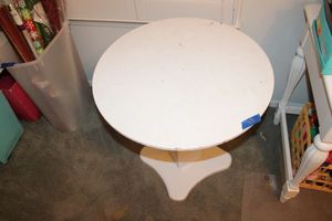 lot 63 image: Pedestal side table painted white