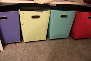 lot 74 image: Set of 4 rolling storage bins