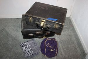 lot 77 image: Vintage cases with 8 tracks, Crown Royal bag