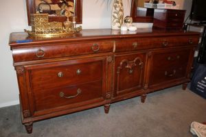 lot 95 image: Large Thomasville Dresser only. Help and equipment needed for pickup Measures 68W x 20D x 31H