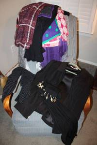 lot 176 image: Womens scarfs with black jacket