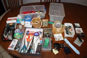 lot 180 image: Misc. desk items plus matches with lighters
