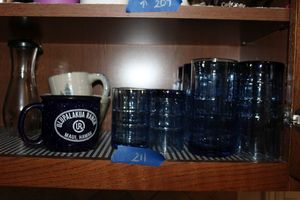 lot 211 image: Blue glassware