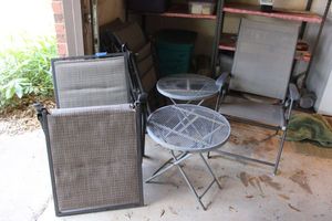 lot 264 image: Patio chairs and side tables set
