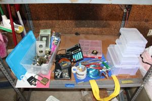 lot 276 image: Misc. hardware and small plastic storage boxes
