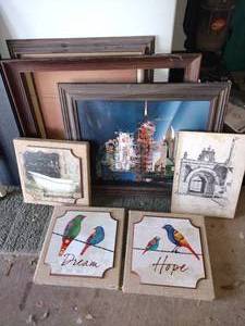lot 314 image: Wall art and picture frames as shown