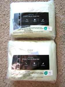 lot 335 image: CGK Linens microfiber 3 piece twin XL sheet sets, new