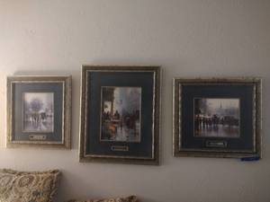 lot 247 image: Framed Wall art by G. Harvey set of 3