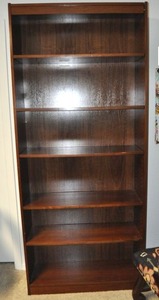 lot 94 image: Dark Walnut Wood Book Shelf (This is not Solid Wood)