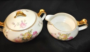 lot 66 image: TK Haviland Bohemia Creamer and Sugar Bowl