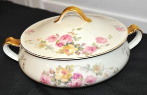 lot 68 image: TK Haviland Bohemia Round Serving Bowl with Lid