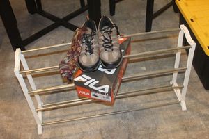lot 165 image: Mens Fila shoes, Neck Tie and Shoe Rack