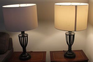 lot 171 image: Two Matching Lamps, with slightly different Shades