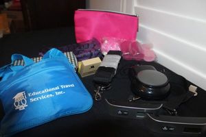 lot 192 image: Travel items, Fold up bags,  travel massager, travel perfumes and More