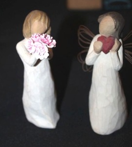 lot 202 image: Two Willow Tree Figures, Thank you and Angle of Hearts