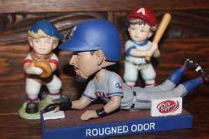 lot 218 image: Homco Baseball Figurines and a Texas Rangers Bobblehead