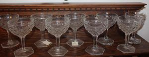 lot 225 image: Nine Fostoria Custard Glasses