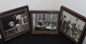 lot 275 image: Three Vintage Photos of President Herry S. Truman and President John F. Kennedy in frames, These Appear to be Photographs, However Authenticity Cannot be Guaranteed. Approx 10x12, 10.5x11