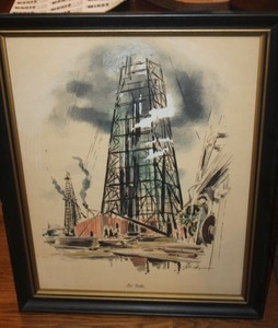 lot 287 image: Artist signed Oil Fieldsoriginal water color framed