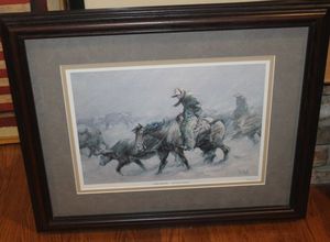 lot 288 image: Original Hard Winter William Henry Dethlef Koerner (1878 - 1938) signed Print of Oil Painting 1932 framed