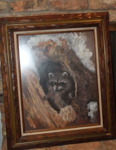 lot 294 image: Raccoon print Framed Artwork