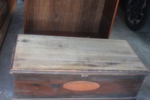 lot 324 image: Cedar Lined Chest partially stripped for refinishing