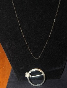 lot 264 image: Necklace and Lapel Pin, Both Stamped 925 Pearl Appears Real