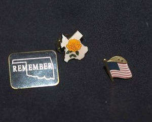 lot 353 image: US Flag, Texas, and Oklahoma Pins