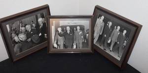 lot 274 image: Three Vintage Photos of President Herry S. Truman and President John F. Kennedy in frames, These appear to be Photographs, but Authenticity Cannot be Guaranteed, These are Approx 10x12