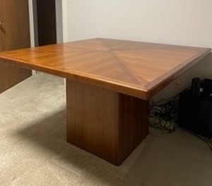 lot 308 image: Square Table, Heavy, comes apart for easier Moving