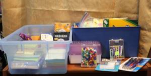 lot 49 image: Miscellaneous school supplies