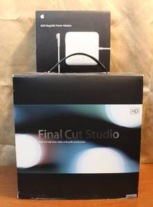 lot 63 image: Unopened Apple final cut studio tools for Real Time video and audio production and 85 watt magsafe power adapter