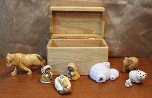 lot 80 image: Igloo wood tiger Wood elephant and more see photos
