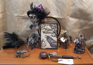 lot 98 image: Halloween lot and native American artifact reproduction by Larry cly