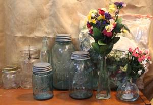 lot 124 image: vintage perfect mason ball jars with lids and more see pics