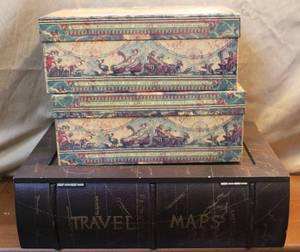 lot 202 image: 3 storage container boxes see pic for the inside of book one others are like a box