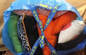 lot 210 image: Ikea bag full of throw pillows took pictures of each