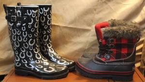 lot 228 image: Tamarack thinsulete 200gram boots size 9 and Western chief size 8