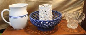 lot 237 image: Mixed lot blue and candle holder and more see pictures