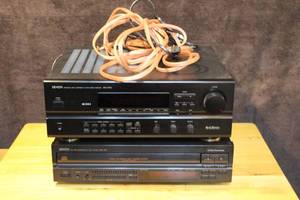 lot 375 image: Denon AMFM stereo receiver model number 9027302532  and a five disc CD changer model number 8108446755 see photos