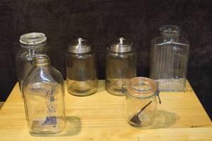 lot 379 image: Mixed Lot of glass jars and glass bottles