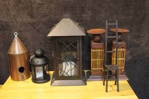 lot 405 image: Candle holders birdhouse and more see photos