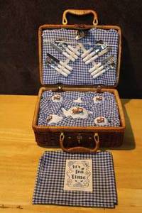 lot 417 image: Its Tea time  set  in a wicker case