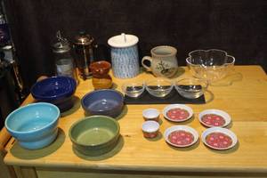 lot 427 image: Mixed Lot of things like handmade items  mug jar with lid  and more see pictures